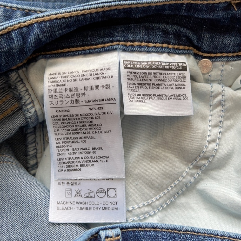 Levi’s Mid Rise Skinny Ruffle Hem Jeans Size 8 - Picture 10 of 14